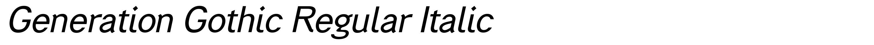Generation Gothic Regular Italic